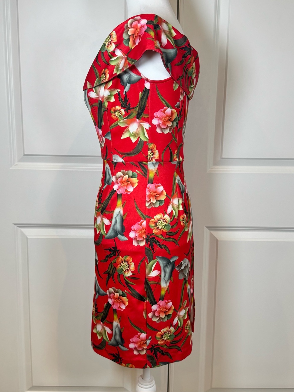 Alexia Admor Tropical Floral Resort Cruise Off Shoulder Sheath Dress Size 2 - Picture 4 of 10